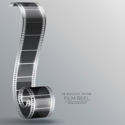 Film reel 3D realistic vector background 03