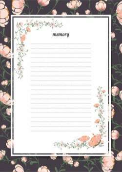 Blank paper with flower background vector 05