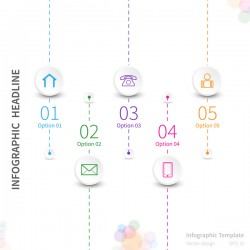 White infographic template with circle vectors design 02