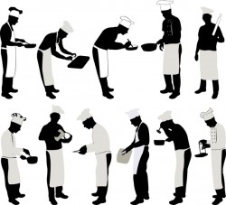 Chef silhouette vector set