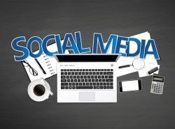 Social media with workplace template vector 01