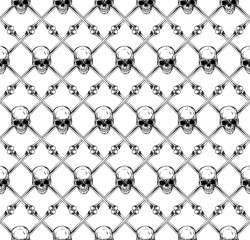 Ordered skull seamless pattern vector 02