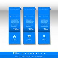 Blue tabs hanging banner vector