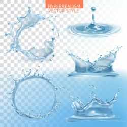 Transparent water splash effect vector illustration 10