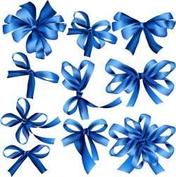 Beautiful blue ribbon bow vector
