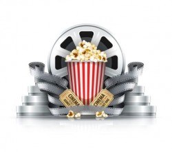 Online cinema background design vector 07