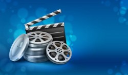 Online cinema background design vector 05