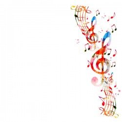 Notes and butterflies music background vector 14