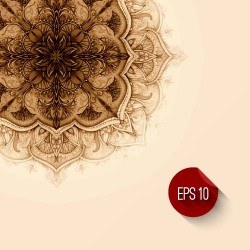 Ornament ethnic pattern with retro background 06