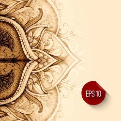 Ornament ethnic pattern with retro background 07