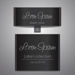 Fabric tag black template vector 04