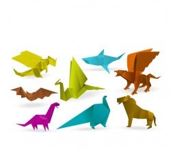 Orgami wild animal vector design 02
