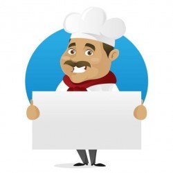 Funny chef cooking sign vector design 03