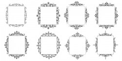 Black baroque decor frame retro vector 02