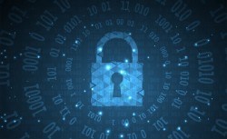 Set of technology security with data background vector 03