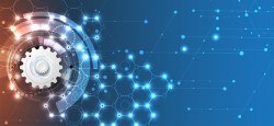 Set of technology security with data background vector 18