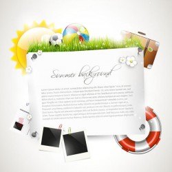 Vector travel background with summer holiday elements 03
