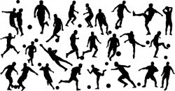Set of football play silhouette vector 02