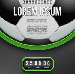 soccer background with timer design vector