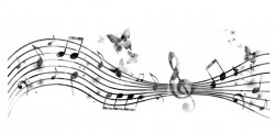 Black sound spectrum with butterflies vector 01
