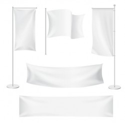 White flag design vector set 01