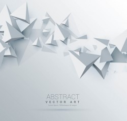 White background with 3D triangle vector 01