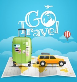 world vacation travel vector material