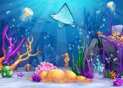 Beautiful underwater world vector material 08