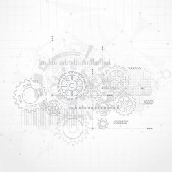 Creative technology background with gear vectors 10