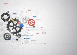 Creative technology background with gear vectors 08