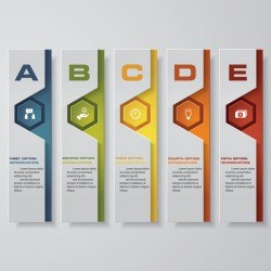 Vertical banner infgraphic paper vector 01