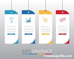 Creative infographic labels vector material 04