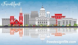 Frankfort city landscape vectors