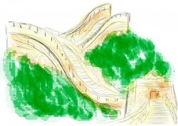 great wall of china hand drawn vector material