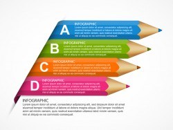 Colored pencil with business infographic vector 11