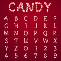 Sweet candy alphabet vector