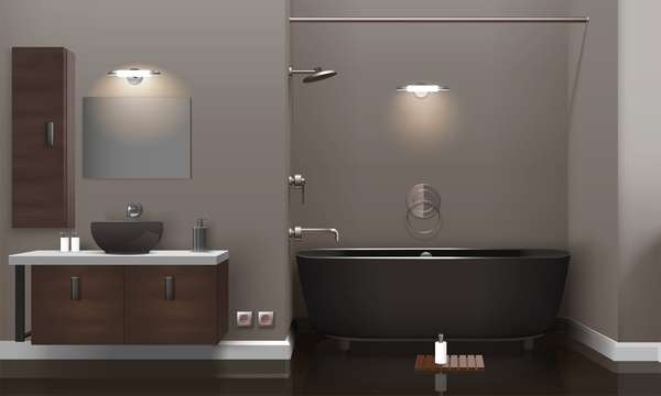 modern bathroom realistic interior vector