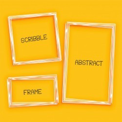 Abstract scribble frame on yellow background
