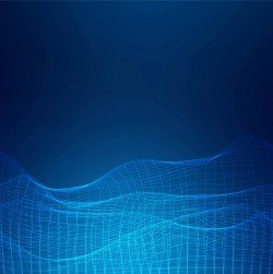 Abstract stylish blue technology wire wave design