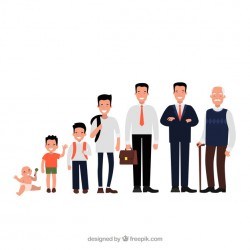 Asian men collection in different ages