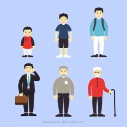 Asian men collection in different ages