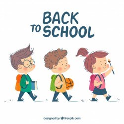 Back to school background with students