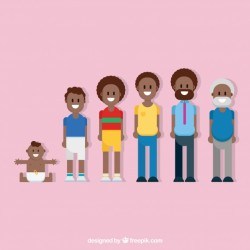 Black men collection in different ages