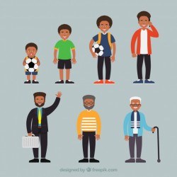 Black men collection in different ages