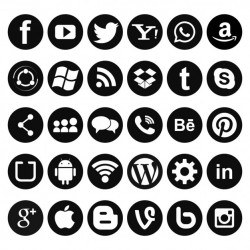 Collection of icons for social networks, black