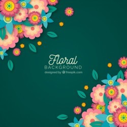 Colorful floral background with flat design