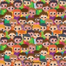 Colorful people pattern with flat design