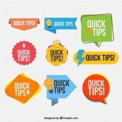 Colorful set of tip labels with flat design