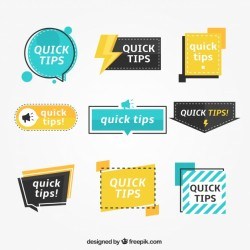 Colorful set of tip labels with flat design