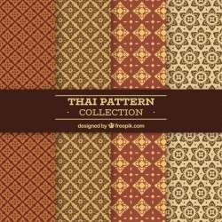 Colorful thai pattern with flat design